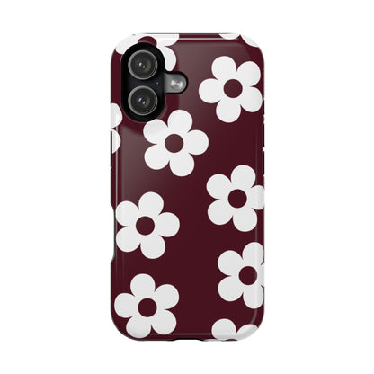 Burgundy Flowers iPhone Case