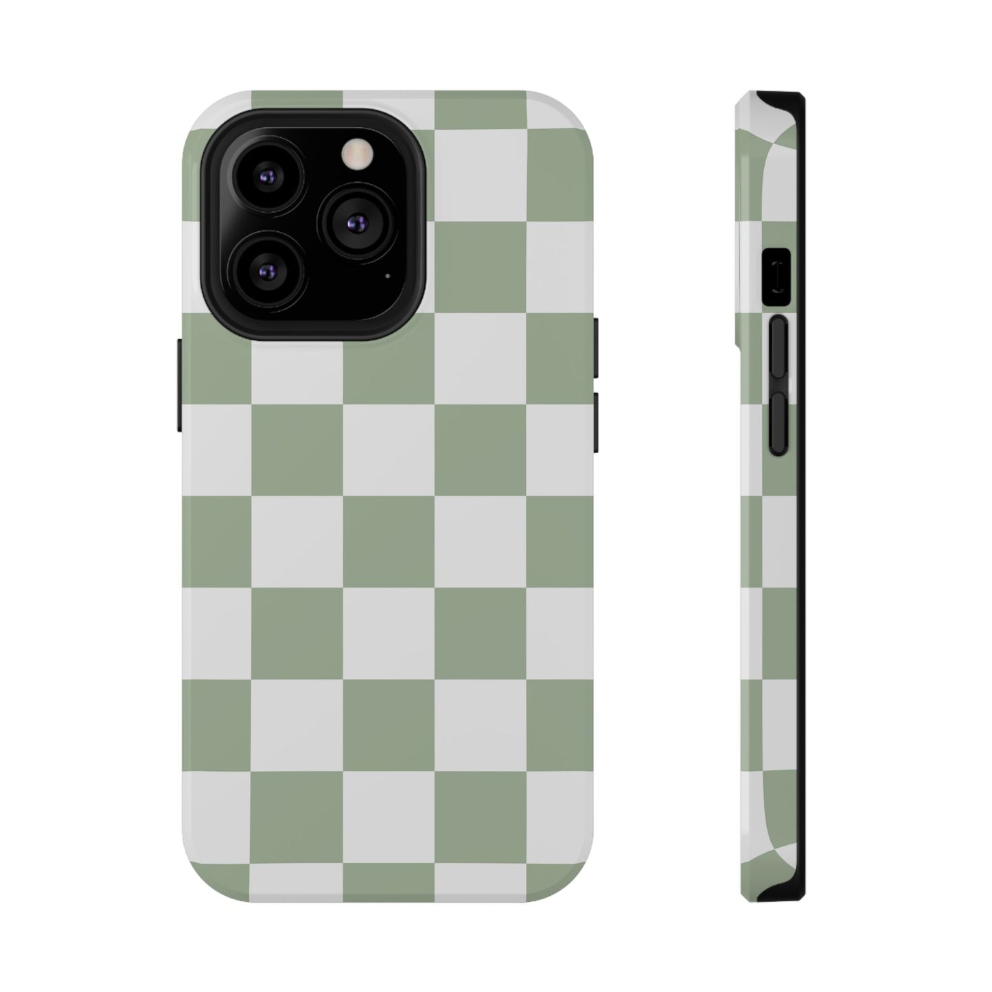 Sage Green Checkered iPhone Case