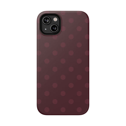 Burgundy Polka Dots iPhone Case