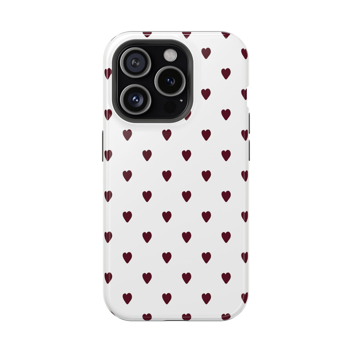 Burgundy Little Hearts iPhone Case
