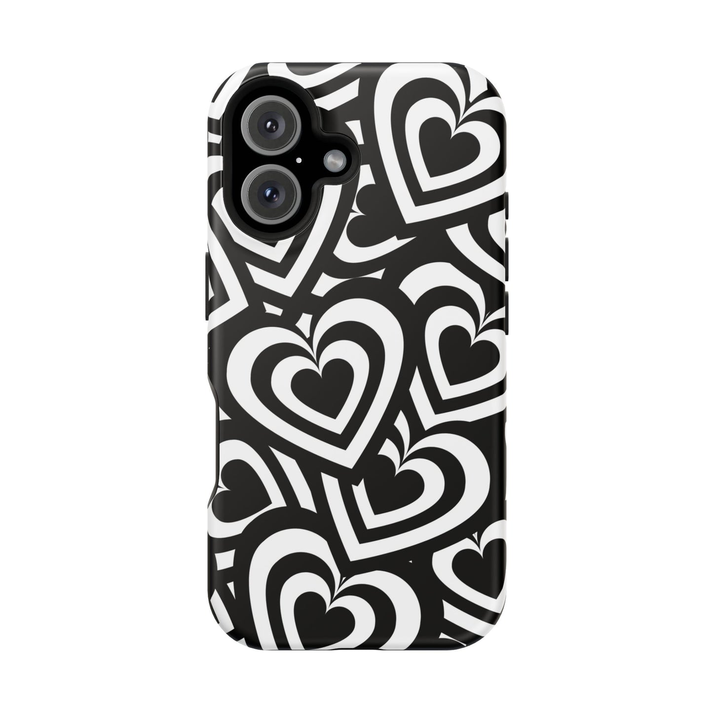 Black & White Hearts iPhone Case