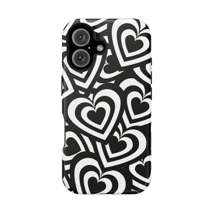 Black & White Hearts iPhone Case