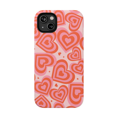 Pink & Red Hearts iPhone Case