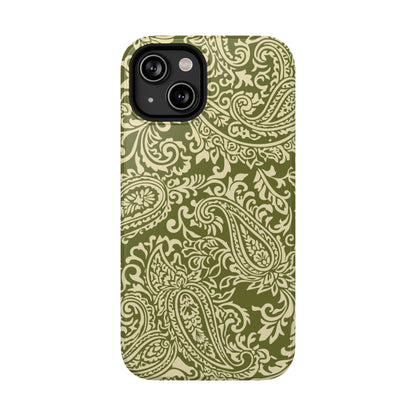 Olive Paisley iPhone Case