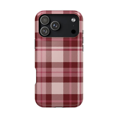 Burgundy Plaid iPhone Case
