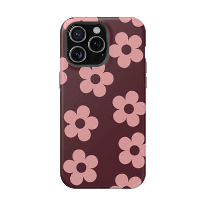 Burgundy & Pink Flowers iPhone Case