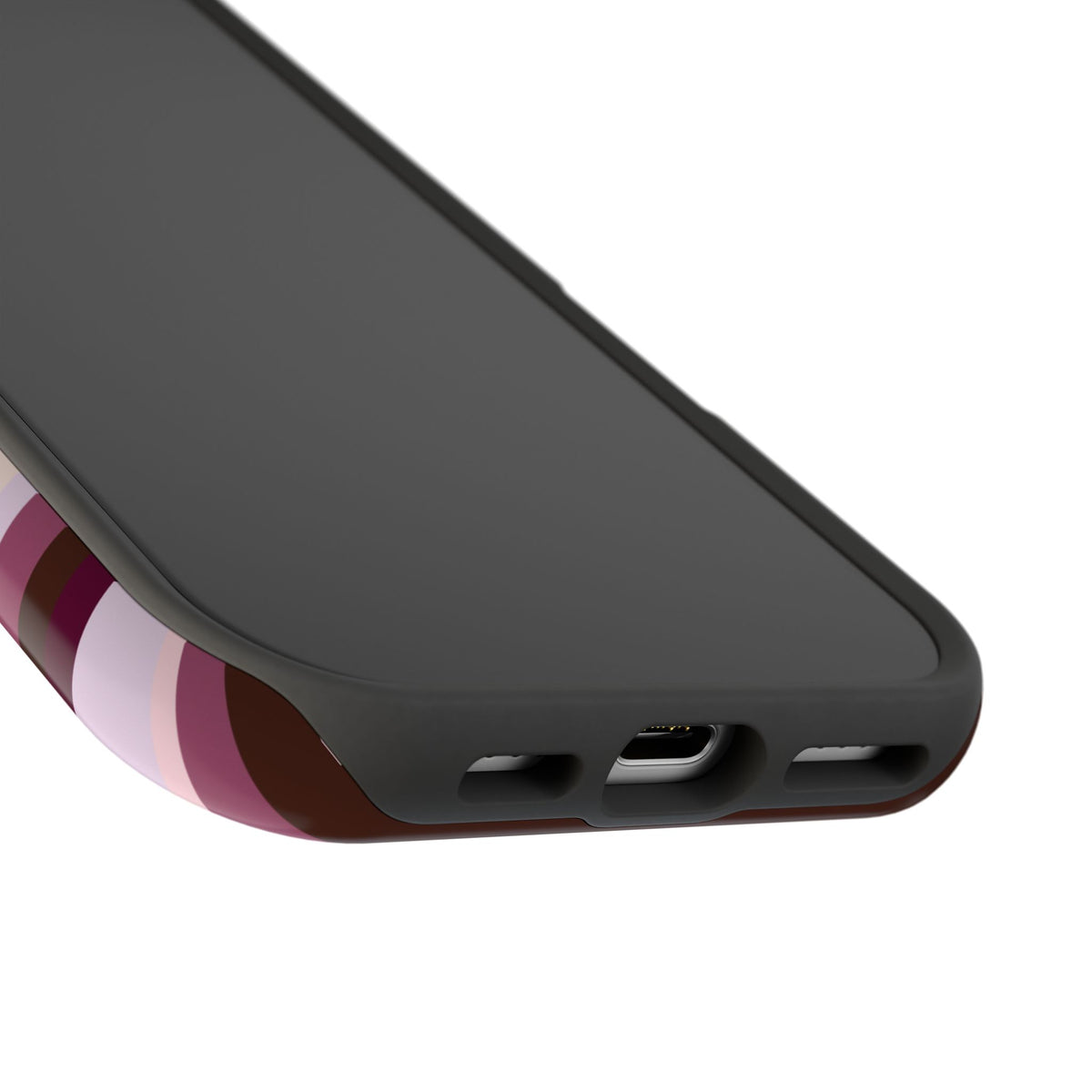 Custom Berry Mocha Stripes iPhone Case