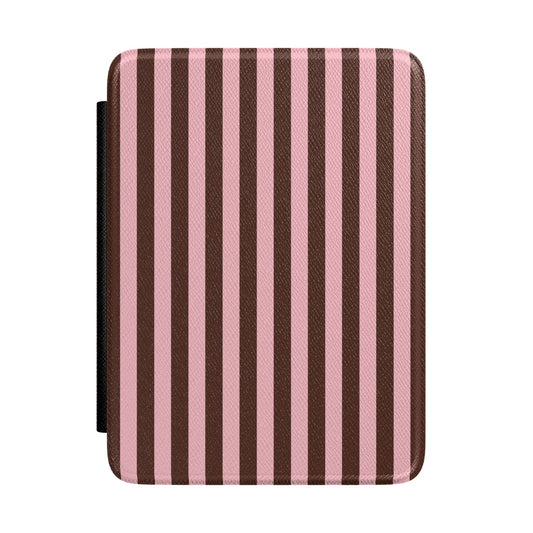 Pink Latte Stripes Kindle Case
