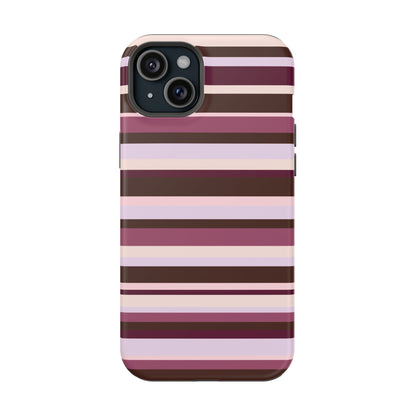 Berry Mocha Stripes iPhone Case