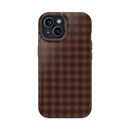 Brown Gingham iPhone Case