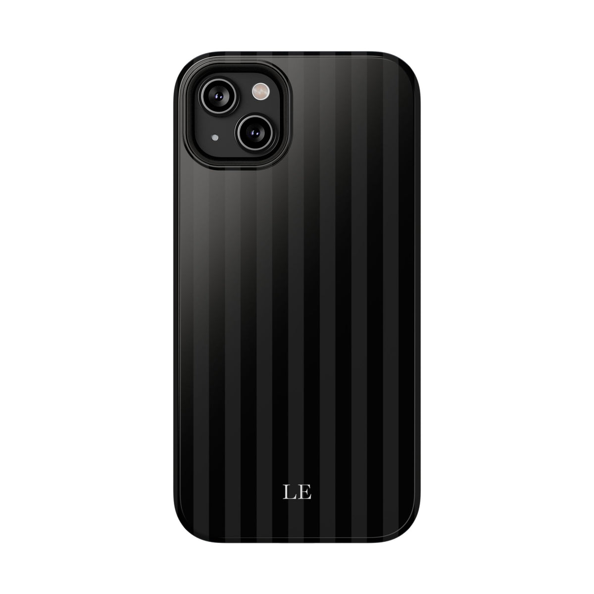Custom Initials Black Stripes iPhone Case