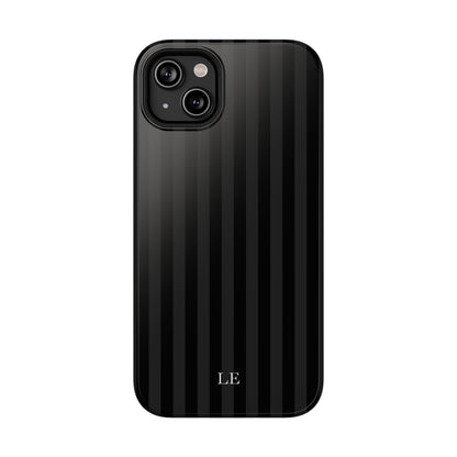 Custom Initials Black Stripes iPhone Case