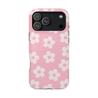 Pink Retro Flowers iPhone Case