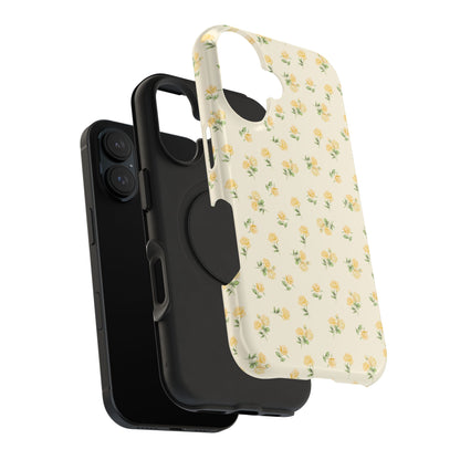 Yellow Ditsy Roses iPhone Case