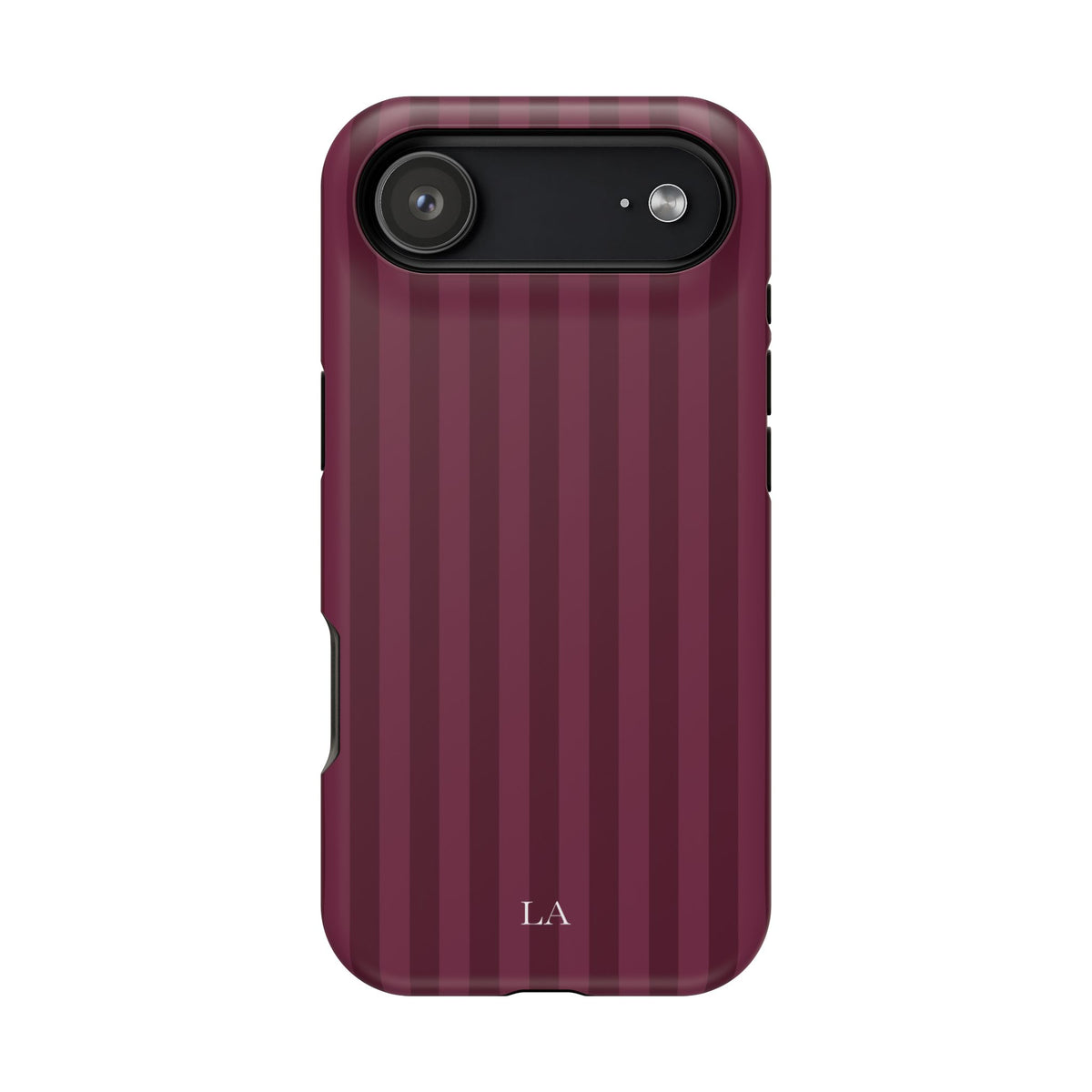 Custom Initials Plum Stripes iPhone Case