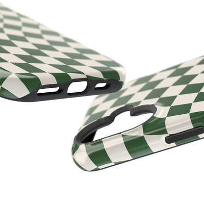 Green Wavy Checkered iPhone Case