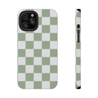 Sage Green Checkered iPhone Case