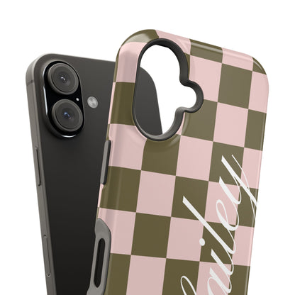 Custom Pistachio Checkered iPhone Case