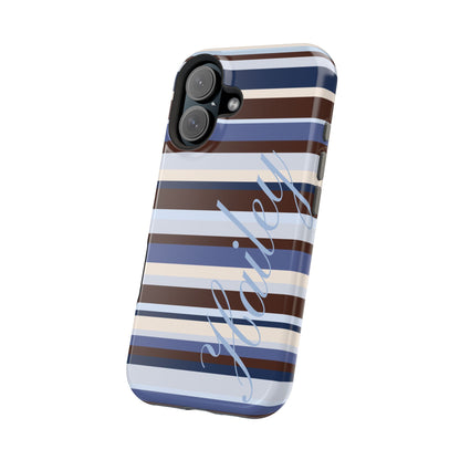 Custom Blueberry Mocha Stripes iPhone Case