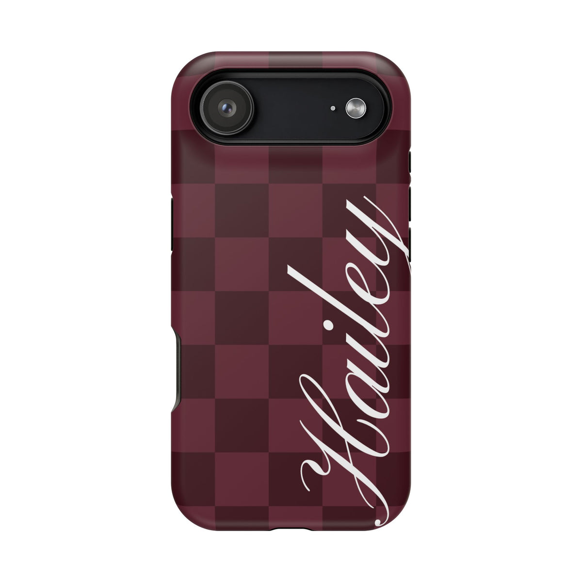Custom Burgundy Checkered iPhone Case