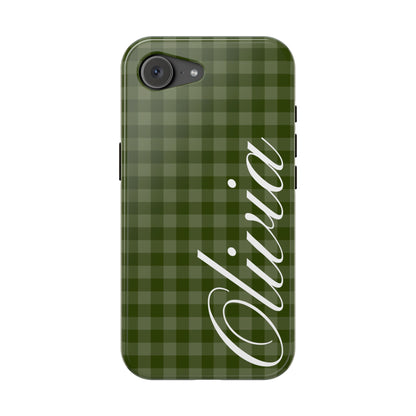 Custom Green Gingham iPhone Case