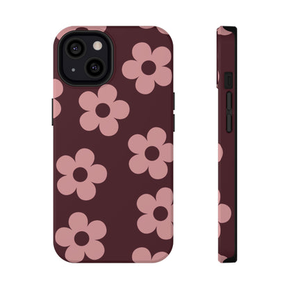 Burgundy & Pink Flowers iPhone Case
