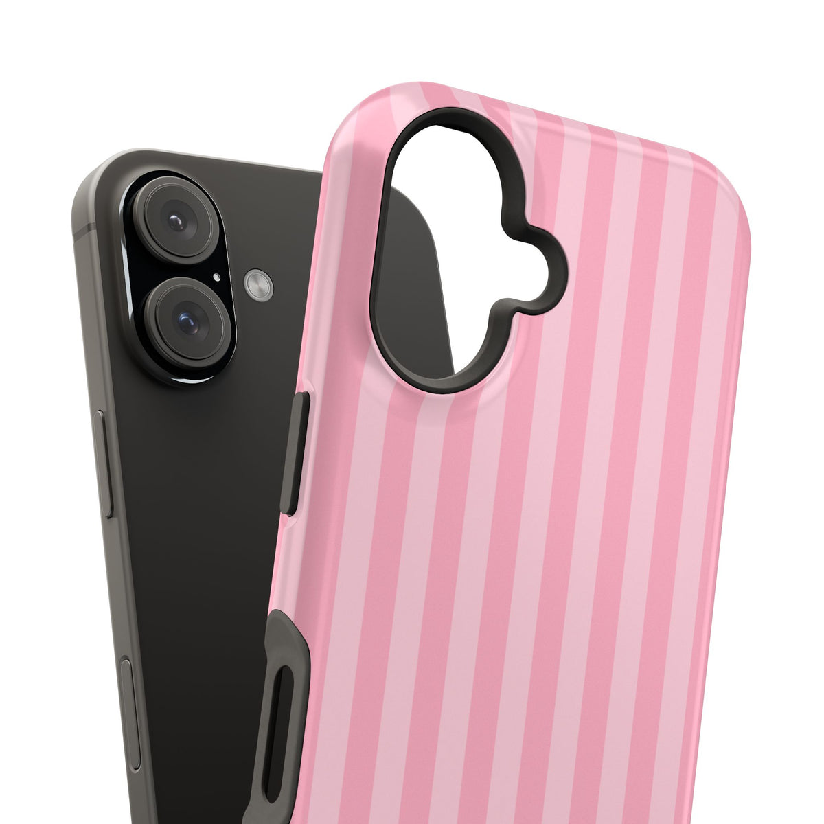 Custom Initials Bubblegum Stripes iPhone Case