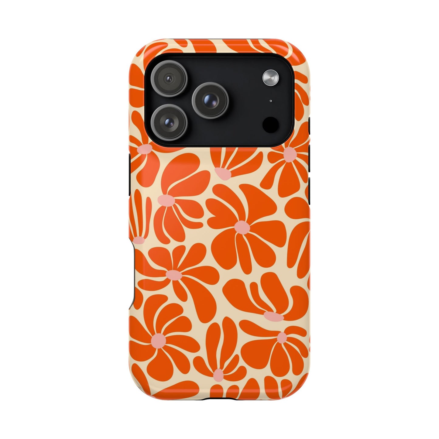 Orange Vintage Flowers iPhone Case