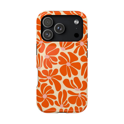 Orange Vintage Flowers iPhone Case