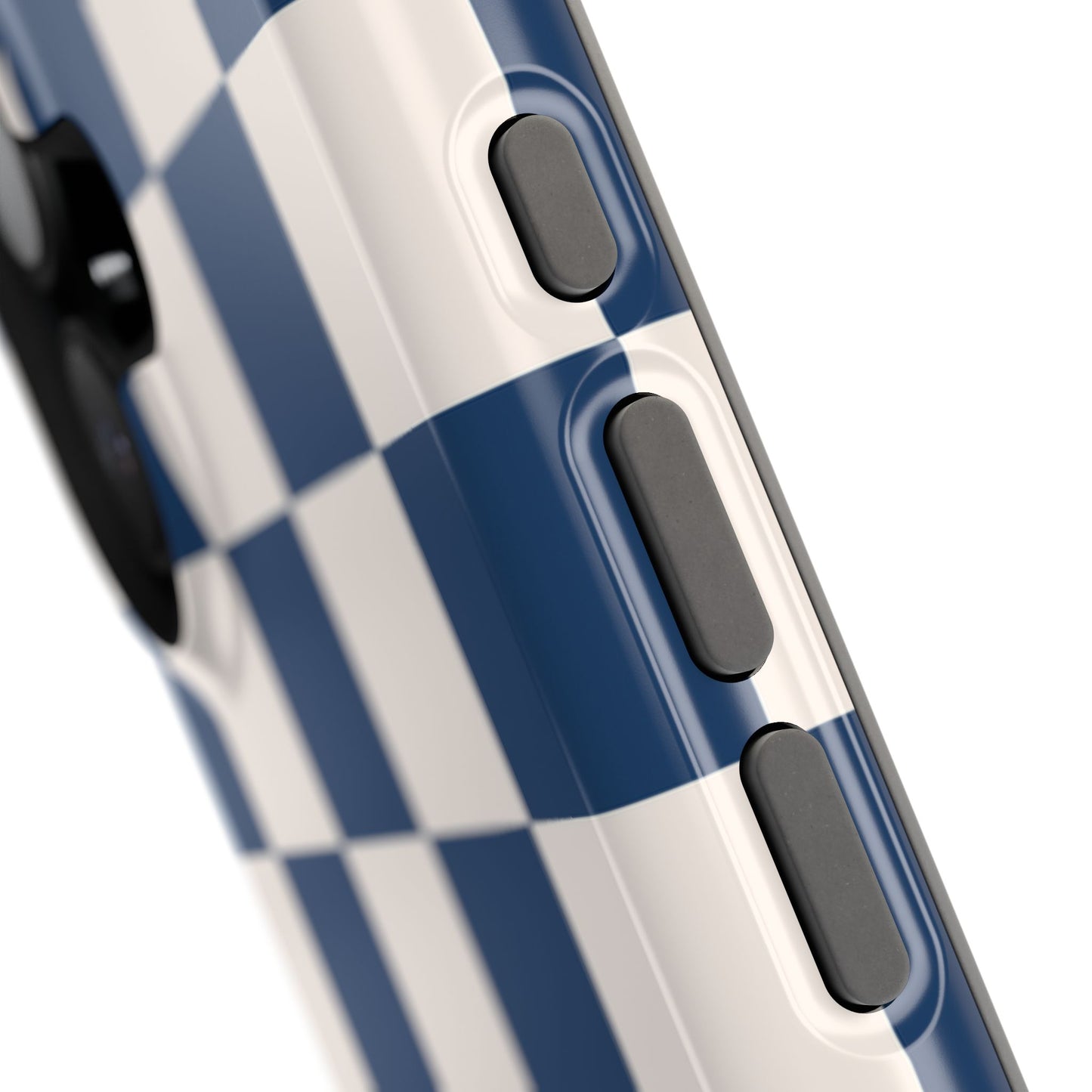 Navy & Beige Checkered iPhone Case