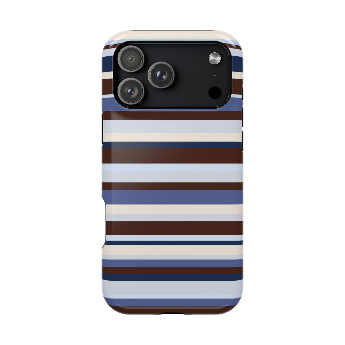 Blueberry Mocha Stripes iPhone Case