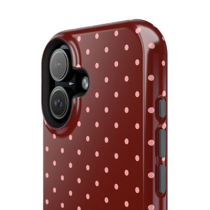 Maroon Mini Dots iPhone Case