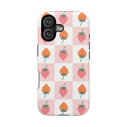 Strawberry Checkered iPhone Case
