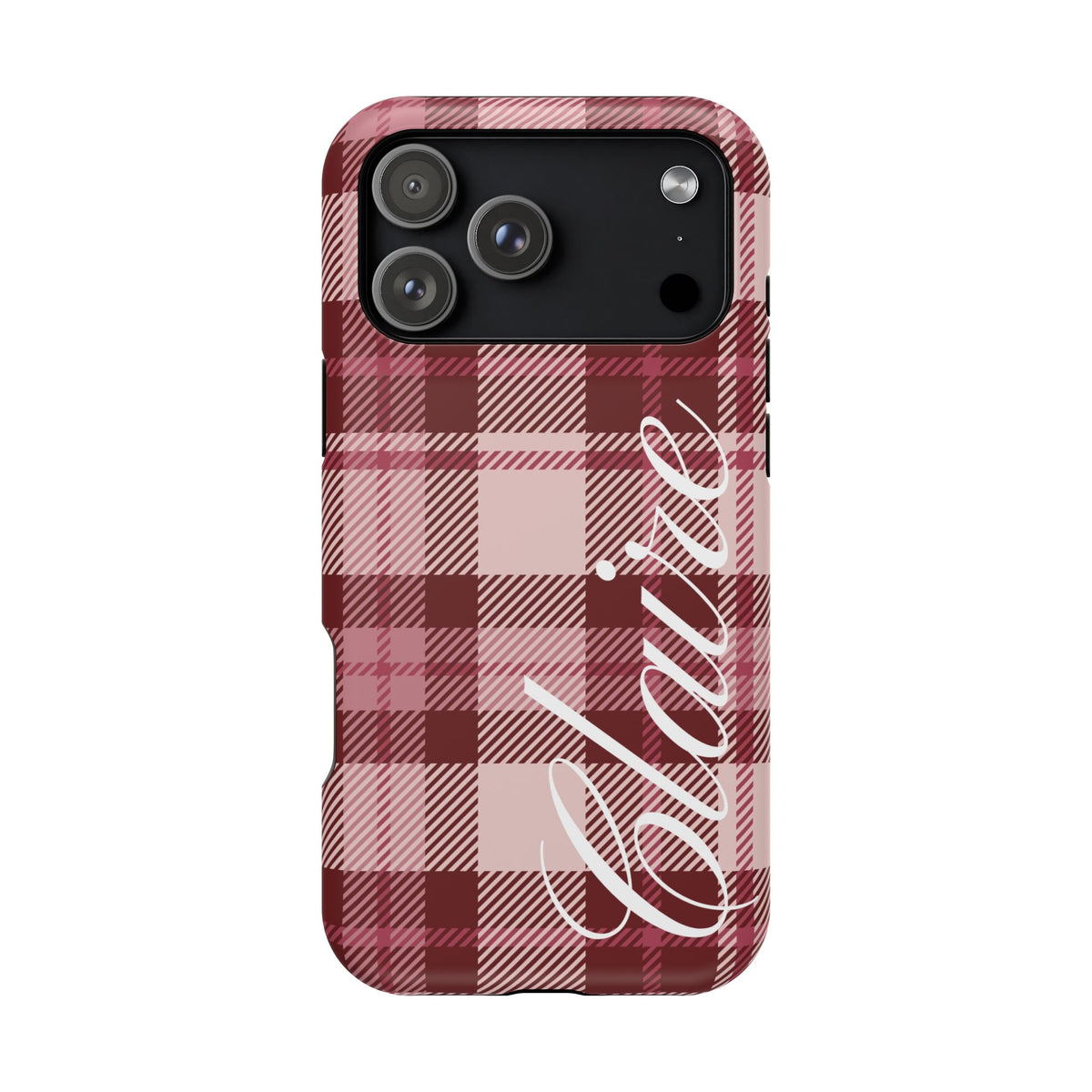 Custom Burgundy Plaid iPhone Case