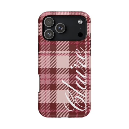 Custom Burgundy Plaid iPhone Case