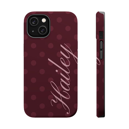 Custom Burgundy Polka Dots iPhone Case