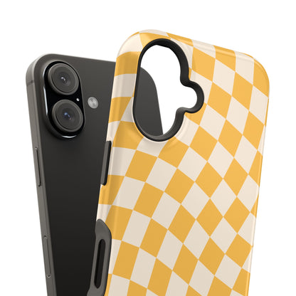 Yellow Wavy Checkered iPhone Case
