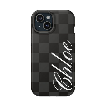 Custom Black Checkered iPhone Case