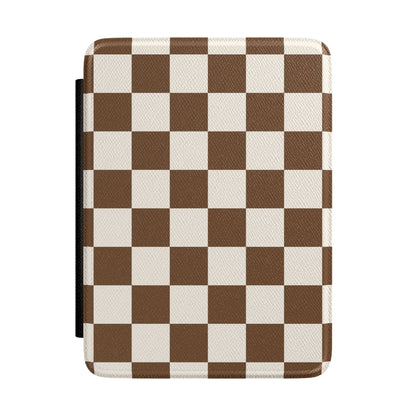Brown Checkered Kindle Case