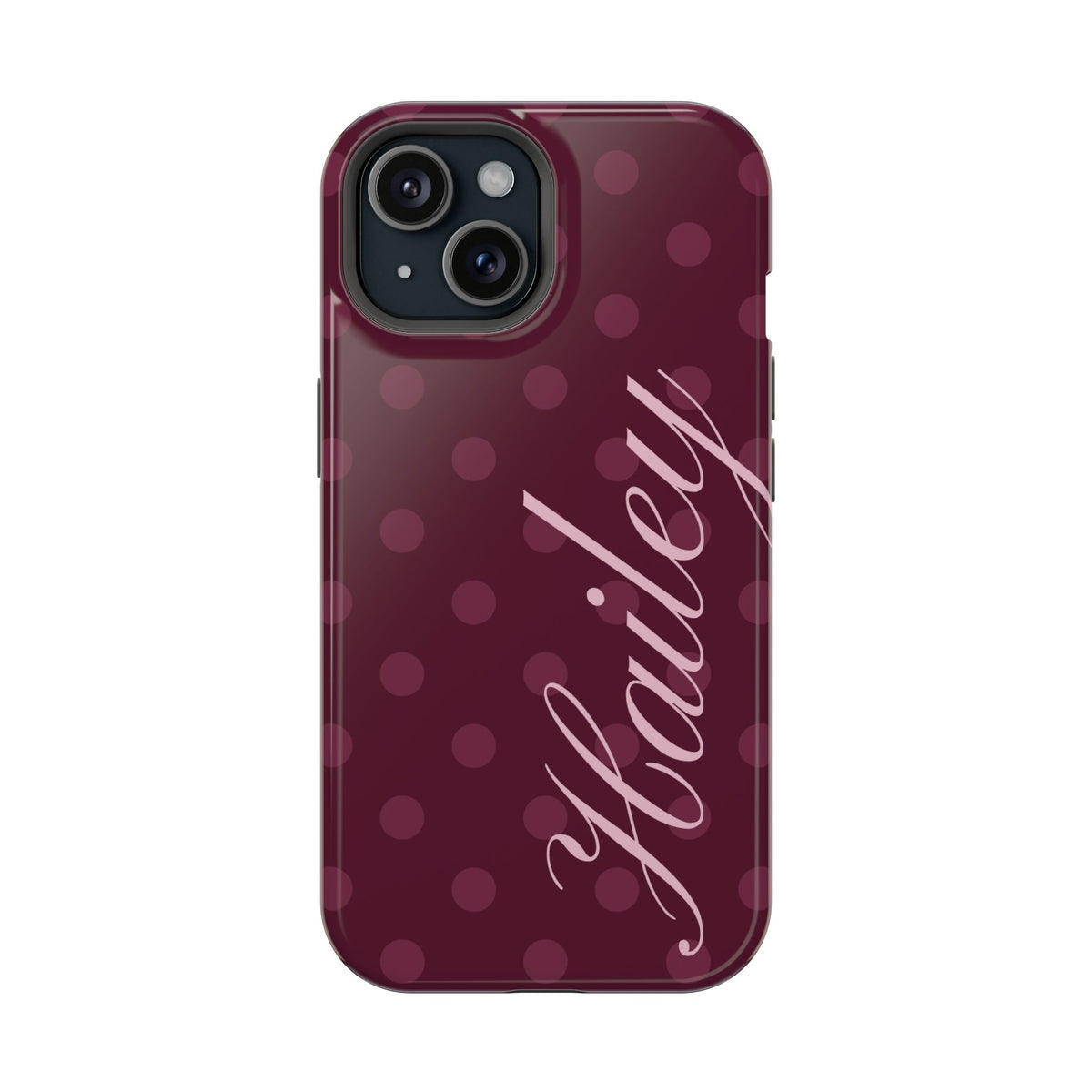 Custom Plum Polka Dots iPhone Case