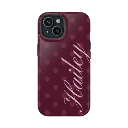 Custom Plum Polka Dots iPhone Case