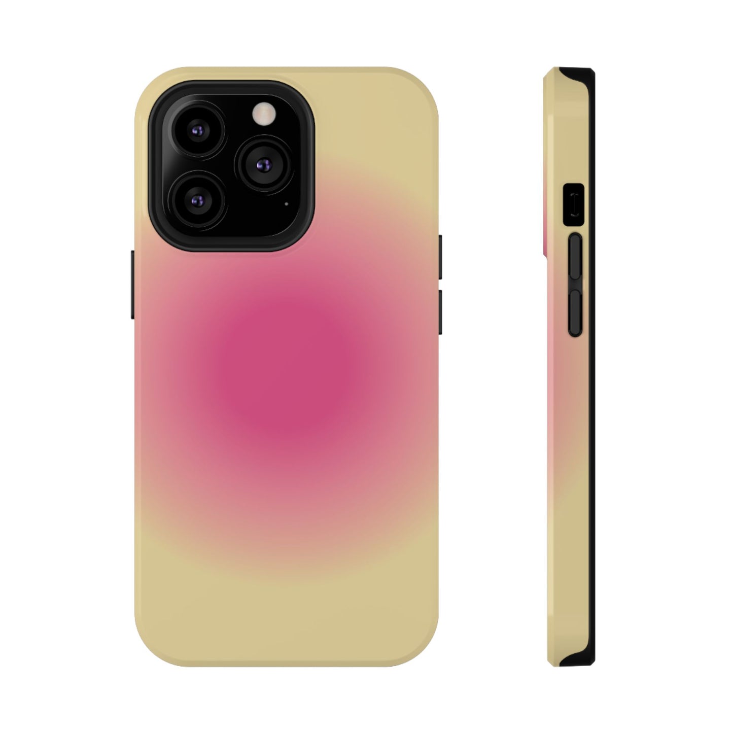 Hot Pink & Yellow Aura iPhone Case