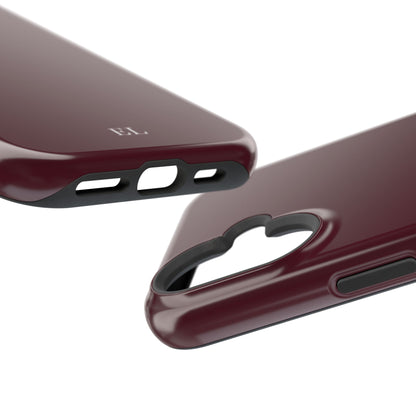 Custom Initials Burgundy iPhone Case