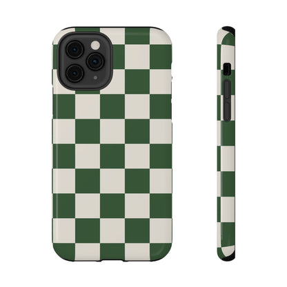 Green Checkered iPhone Case
