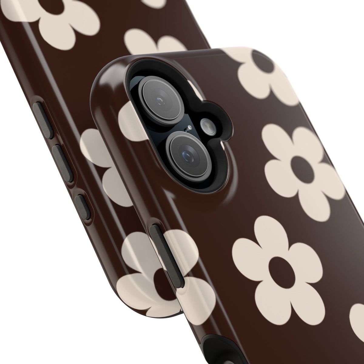 Custom Initials Cocoa Flowers iPhone Case