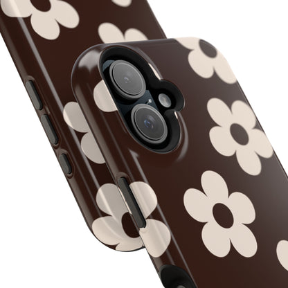 Custom Initials Cocoa Flowers iPhone Case