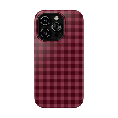 Burgundy Gingham iPhone Case