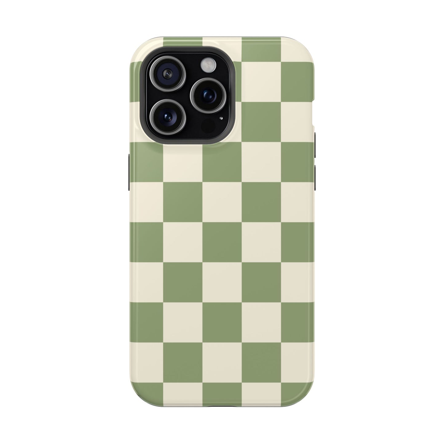 Green & Beige Checkered iPhone Case