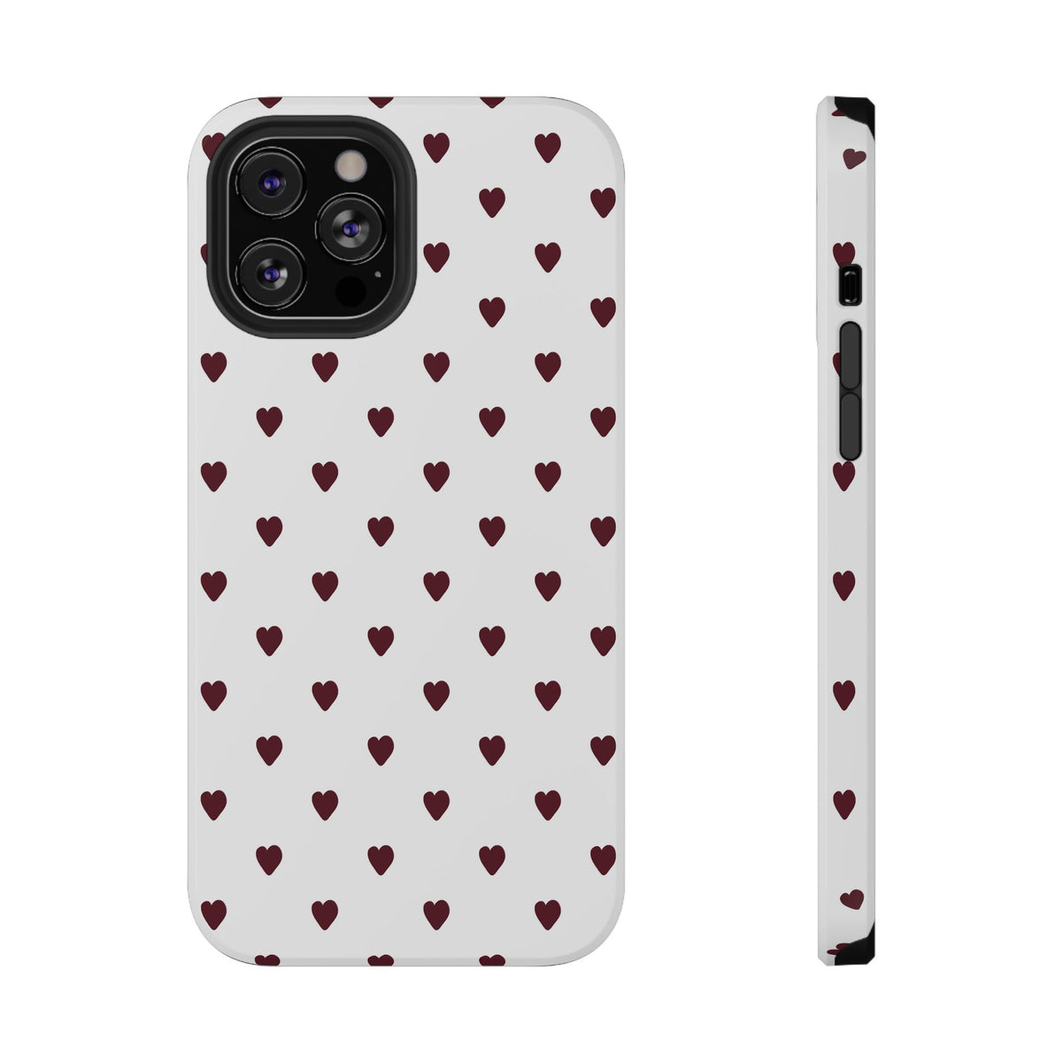 Burgundy Little Hearts iPhone Case