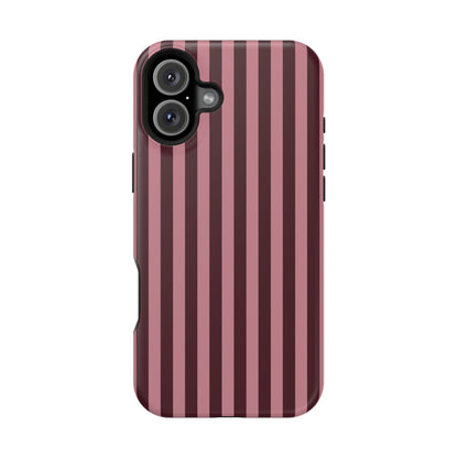 Burgundy & Pink Stripes iPhone Case